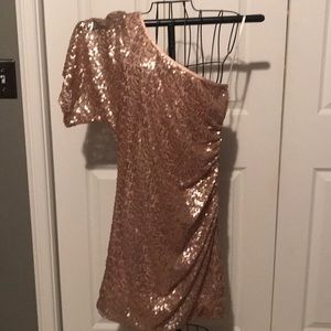 Jodi Kristopher One Shoulder Sequin Dress